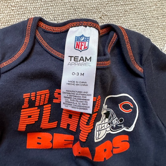 3x NWOT NFL Chicago Bears baby onesies size 0-3 months - Picture 3 of 3
